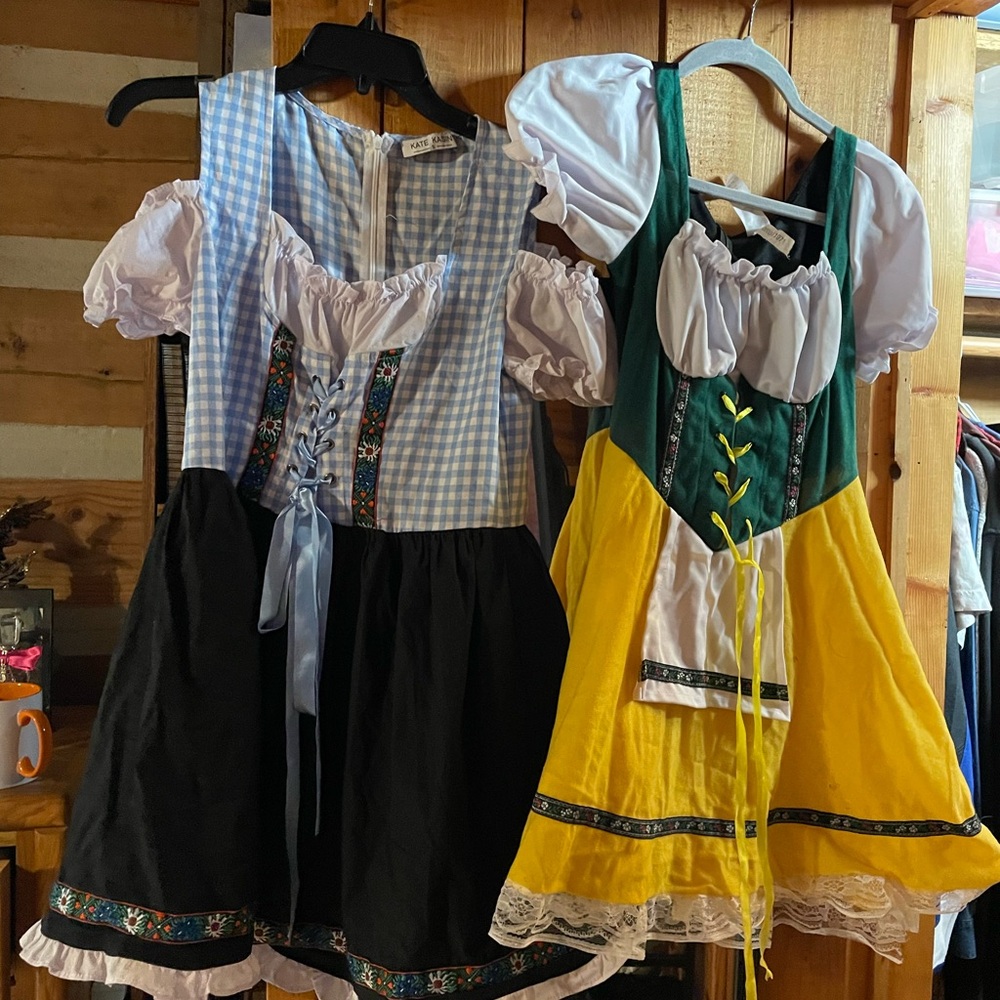 Size s WOMENS Bavarian Costume Set - Blue, Black, Yellow, Green
